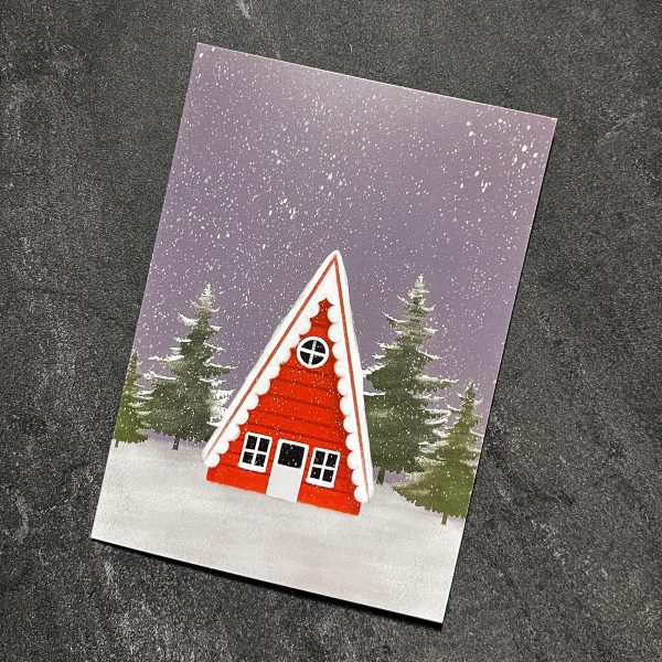 Grußkarte Winterhütte